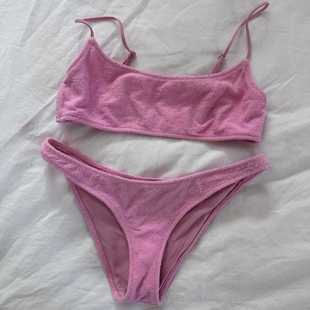 TRIANGL pink terry bikini